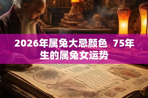 2026年属兔大忌颜色  75年生的属兔女运势