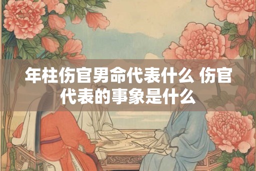 年柱伤官男命代表什么 伤官代表的事象是什么