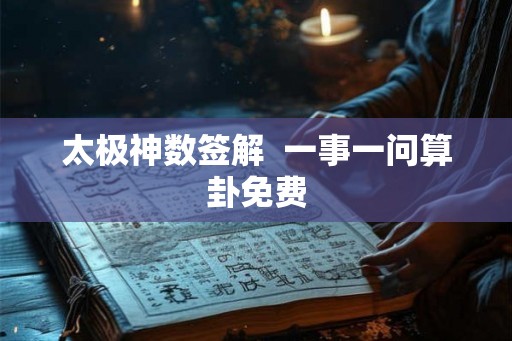 太极神数签解  一事一问算卦免费