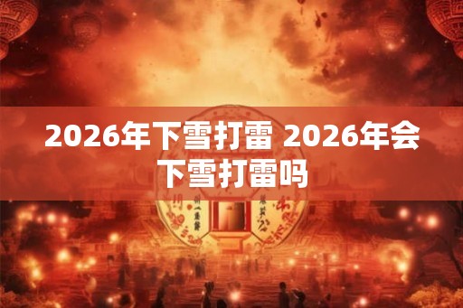 2026年下雪打雷 2026年会下雪打雷吗