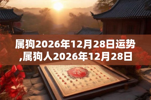 属狗2026年12月28日运势,属狗人2026年12月28日财运,生肖狗2026年12月28日运势