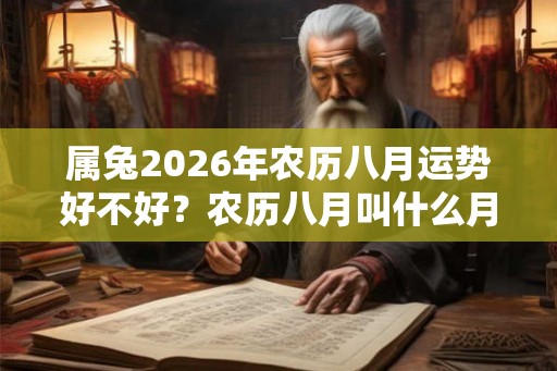 属兔2026年农历八月运势好不好？农历八月叫什么月？