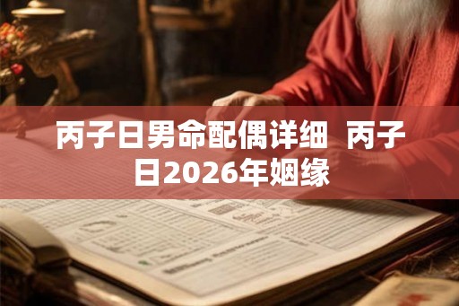 丙子日男命配偶详细  丙子日2026年姻缘