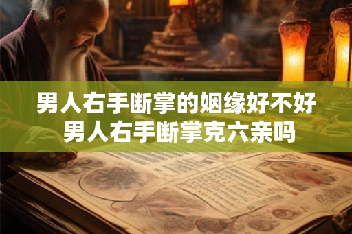 男人右手断掌的姻缘好不好 男人右手断掌克六亲吗