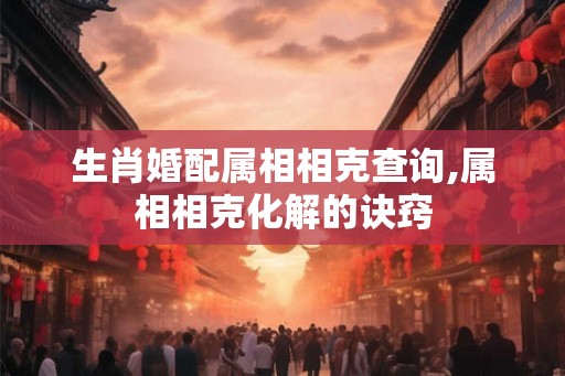 生肖婚配属相相克查询,属相相克化解的诀窍