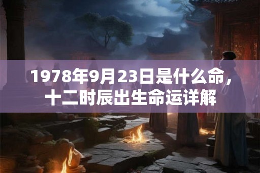 1978年9月23日是什么命，十二时辰出生命运详解