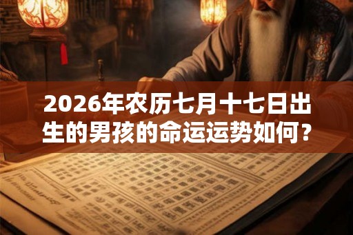 2026年农历七月十七日出生的男孩的命运运势如何？