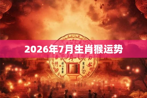 2026年7月生肖猴运势