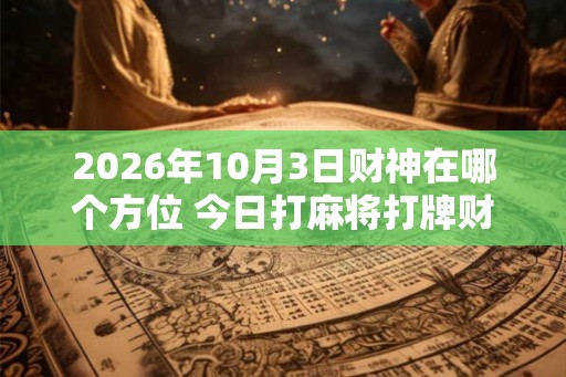 2026年10月3日财神在哪个方位 今日打麻将打牌财神方位