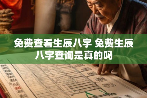 免费查看生辰八字 免费生辰八字查询是真的吗