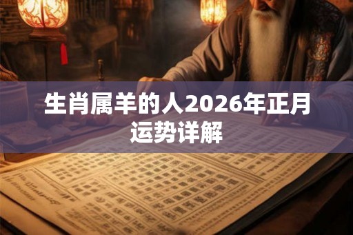 生肖属羊的人2026年正月运势详解