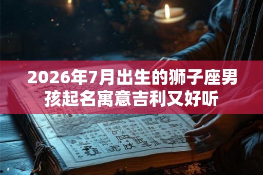 2026年7月出生的狮子座男孩起名寓意吉利又好听