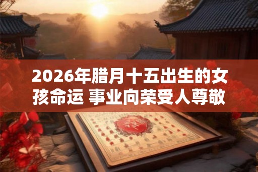 2026年腊月十五出生的女孩命运 事业向荣受人尊敬