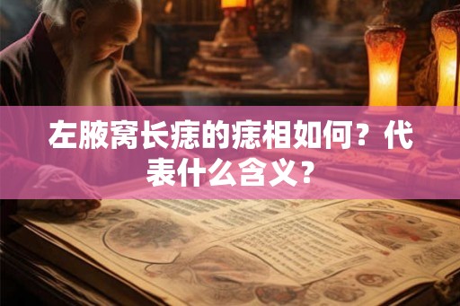 左腋窝长痣的痣相如何?代表什么含义? 左腋窝长痣的痣相如何?代表什么含义?