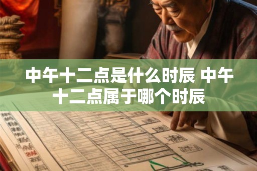 中午十二点是什么时辰 中午十二点属于哪个时辰
