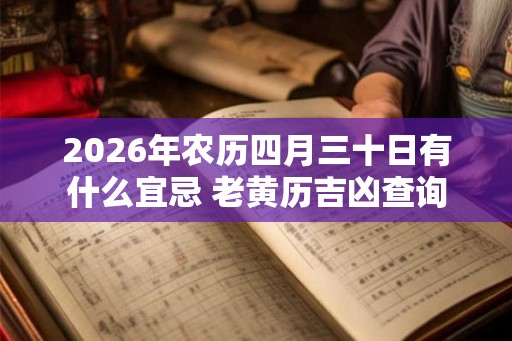 2026年农历四月三十日有什么宜忌 老黄历吉凶查询