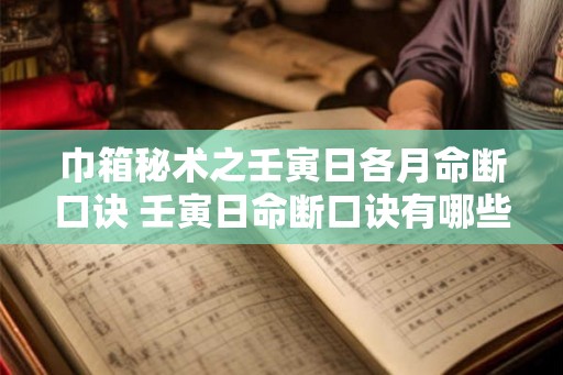 巾箱秘术之壬寅日各月命断口诀 壬寅日命断口诀有哪些