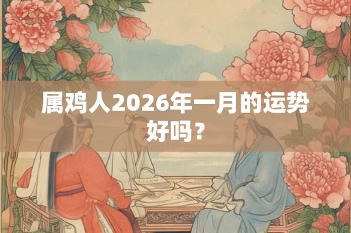 属鸡人2026年一月的运势好吗？