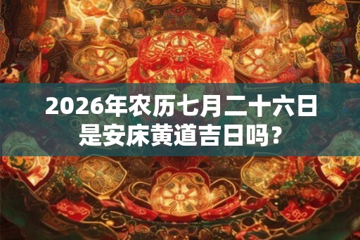 2026年农历七月二十六日是安床黄道吉日吗？