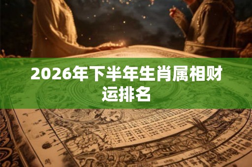 2026年下半年生肖属相财运排名