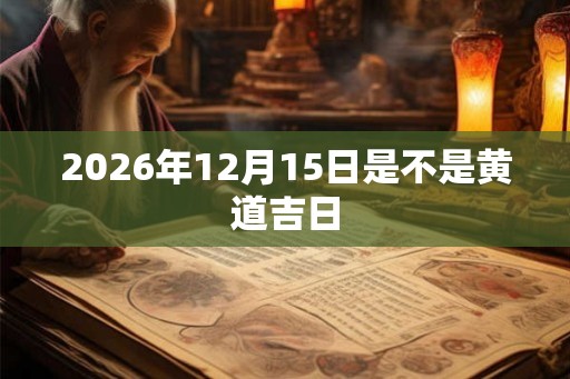 2026年12月15日是不是黄道吉日