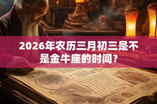 2026年农历三月初三是不是金牛座的时间？