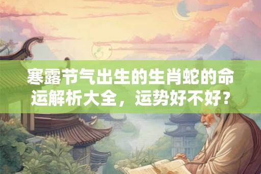 寒露节气出生的生肖蛇的命运解析大全，运势好不好？