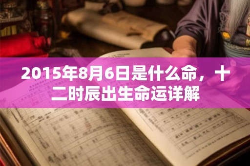 2015年8月6日是什么命，十二时辰出生命运详解