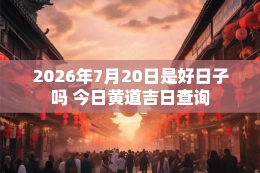 2026年7月20日是好日子吗 今日黄道吉日查询