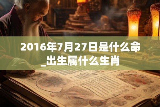 2016年7月27日是什么命_出生属什么生肖