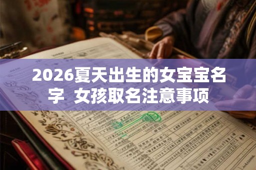 2026夏天出生的女宝宝名字  女孩取名注意事项
