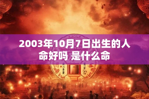 2003年10月7日出生的人命好吗 是什么命