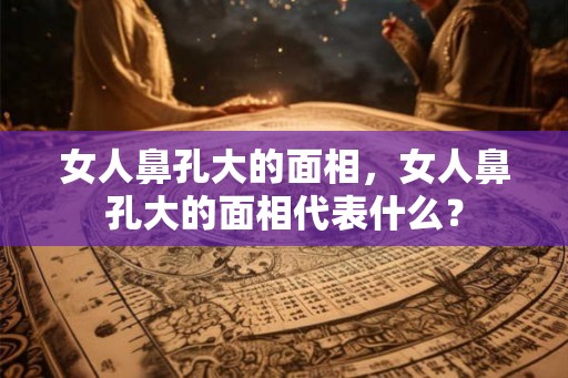 女人鼻孔大的面相，女人鼻孔大的面相代表什么？