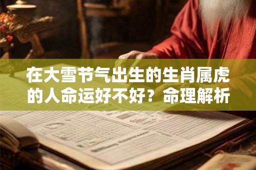在大雪节气出生的生肖属虎的人命运好不好?命理解析 在大雪节气出生的生肖属虎的人命运好不好?命理解析