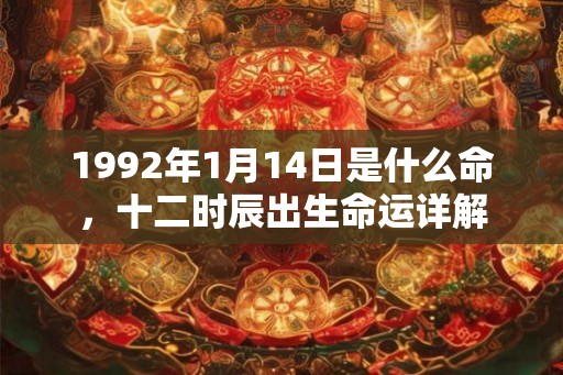 1992年1月14日是什么命，十二时辰出生命运详解