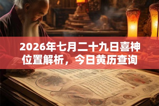 2026年七月二十九日喜神位置解析，今日黄历查询
