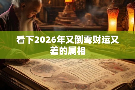 看下2026年又倒霉财运又差的属相