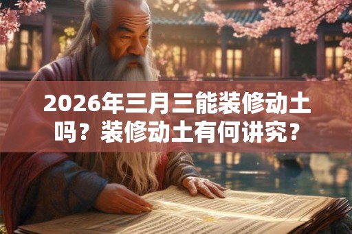 2026年三月三能装修动土吗？装修动土有何讲究？