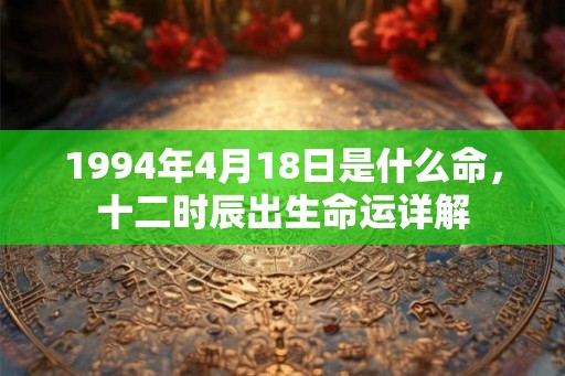 1994年4月18日是什么命，十二时辰出生命运详解