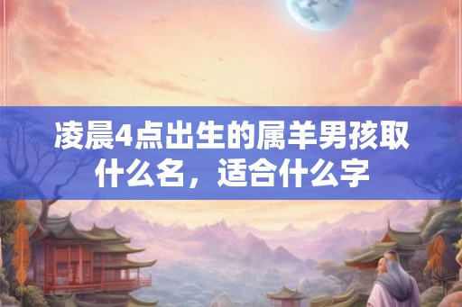 凌晨4点出生的属羊男孩取什么名，适合什么字