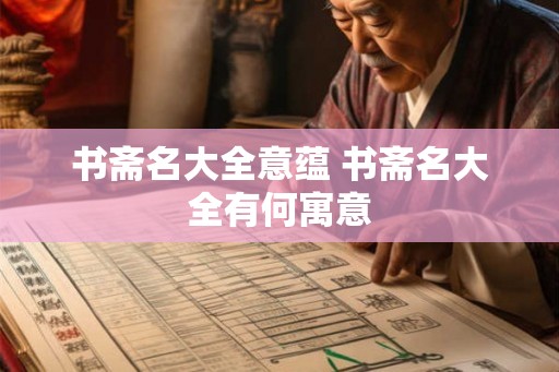 书斋名大全意蕴 书斋名大全有何寓意 书斋名大全意蕴 书斋名大全有何寓意
