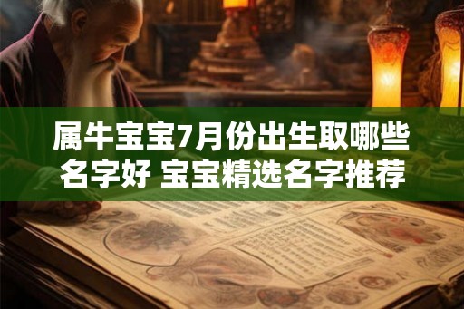 属牛宝宝7月份出生取哪些名字好 宝宝精选名字推荐