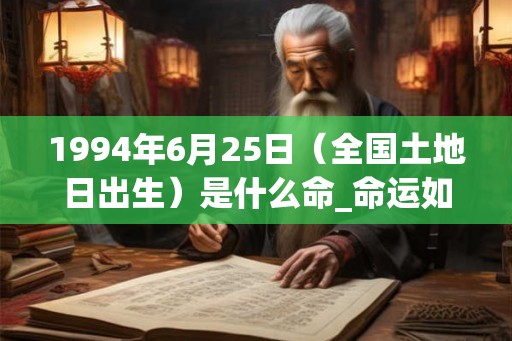 1994年6月25日（全国土地日出生）是什么命_命运如何