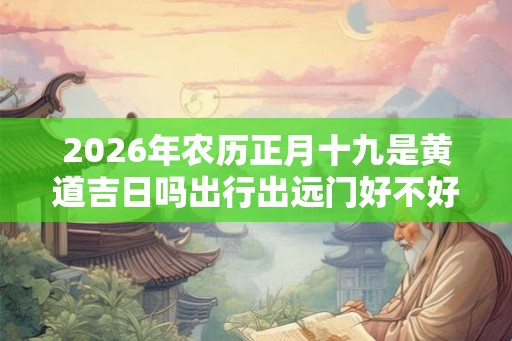 2026年农历正月十九是黄道吉日吗出行出远门好不好？