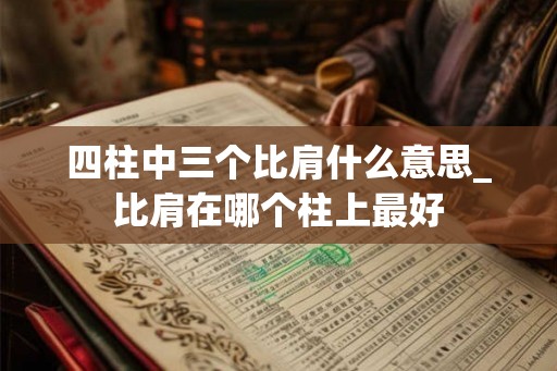 四柱中三个比肩什么意思_比肩在哪个柱上最好