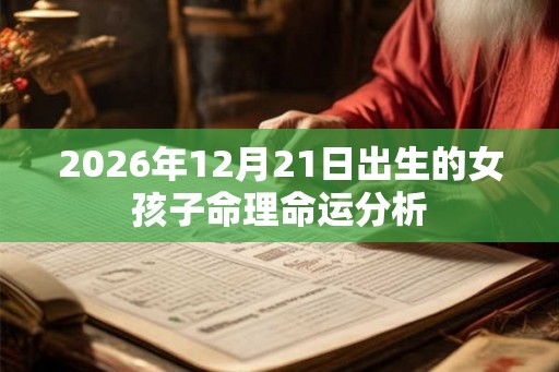 2026年12月21日出生的女孩子命理命运分析