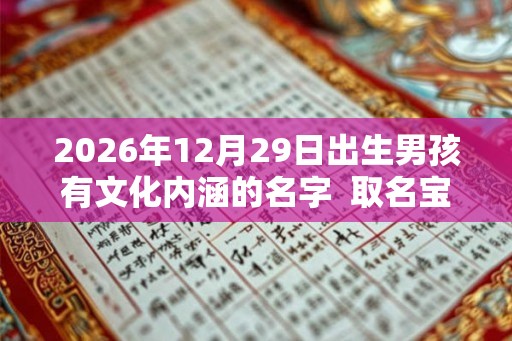 2026年12月29日出生男孩有文化内涵的名字 取名宝典 2026年12月29日出生男孩有文化内涵的名字 取名宝典