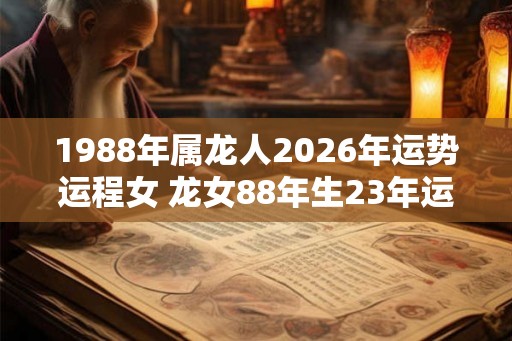 1988年属龙人2026年运势运程女 龙女88年生23年运如何 1988年属龙人2026年运势运程女 龙女88年生23年运如何