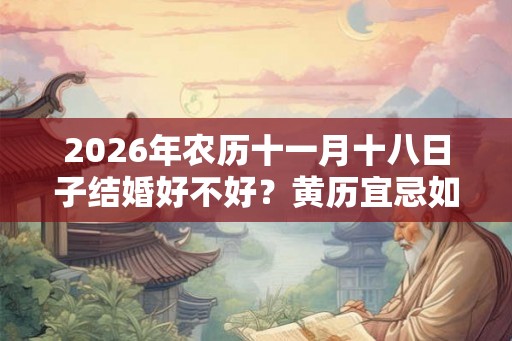 2026年农历十一月十八日子结婚好不好？黄历宜忌如何？