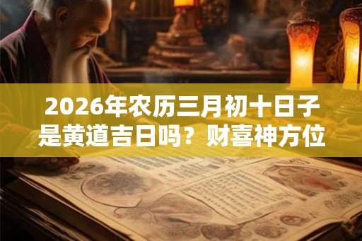 2026年农历三月初十日子是黄道吉日吗？财喜神方位在哪？